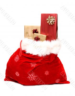 christmas sack full of presents
