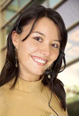 customer support girl in an office