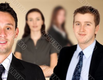 business man and his team