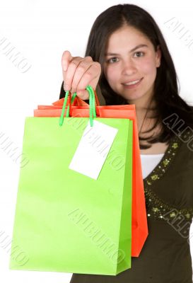 beautiful girl with shopping bags