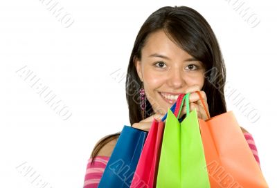 beautiful girl with shopping bags