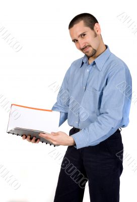 business man reading a book