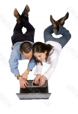 couple on a laptop
