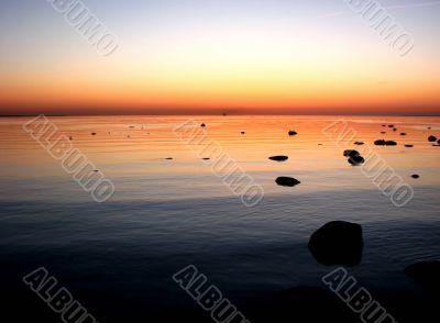 Sunset above Baltic sea
