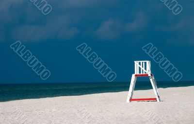 Lifeguard Chair on Deserted Beach