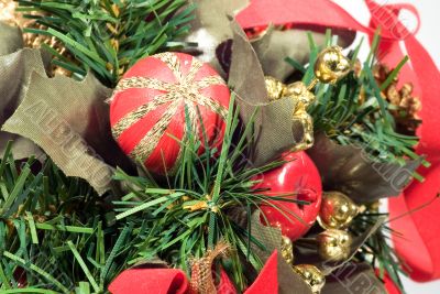 Many New Year`s toys and fir