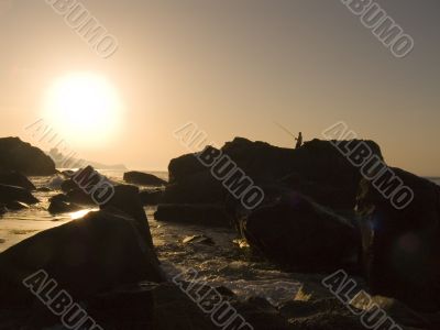 Silhouette of the fisherman