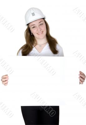 architect holding a white card