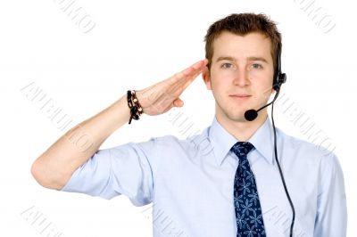 business customer service guy ready to work