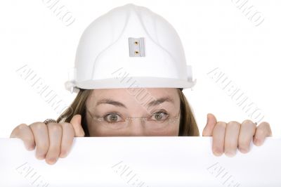 architect holding a white card