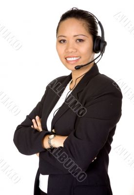 beautiful asian customer service woman