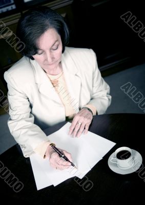 business woman working in her office
