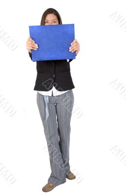 business woman holding a folder