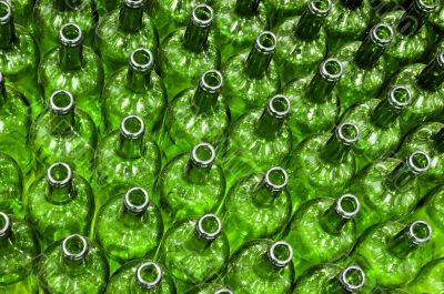 Green glass bottles