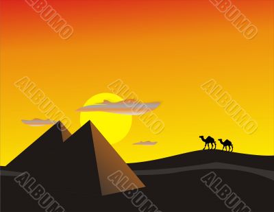 Desert sunset Egypt