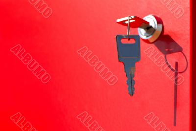 key on red bacground