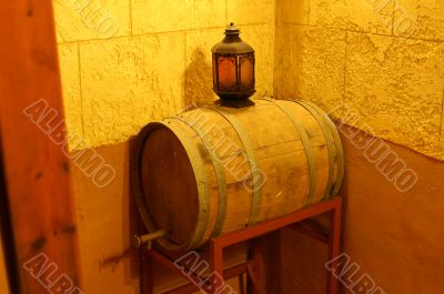 wine barrel in a restourant
