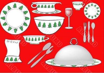 kerst-servies