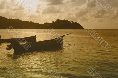 sunset and boats