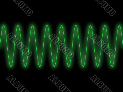 Green sine wave