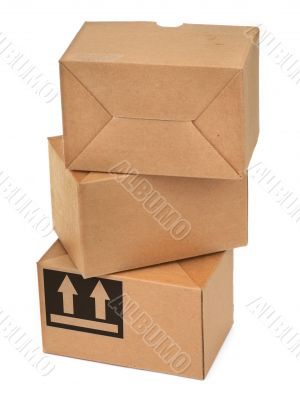 stack of three cardboard boxes
