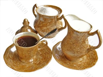 coffee, cream and sugar