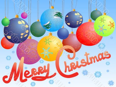 christmas balls postcard
