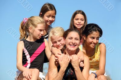 Woman and five girls