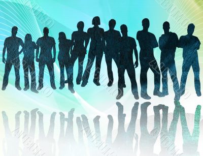 textures style of people silhouettes