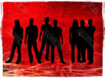 textures style of people silhouettes