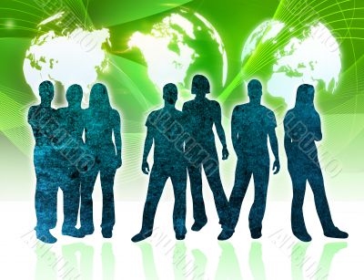 textures style of people silhouettes