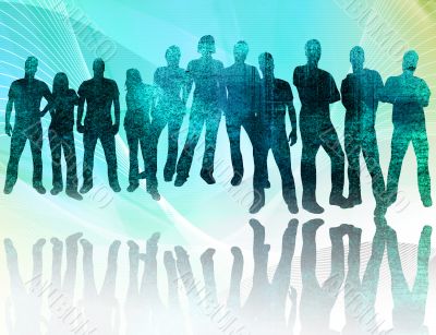 textures style of people silhouettes