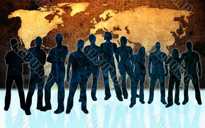 textures style of people silhouettes