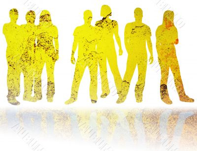 textures style of people silhouettes