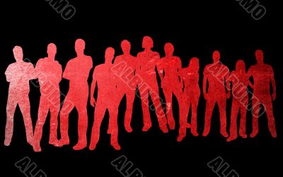 textures style of people silhouettes