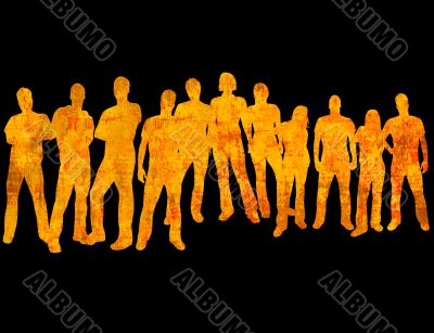 textures style of people silhouettes