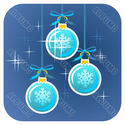 three christmas balls