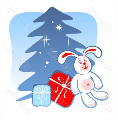 rabbit and gift boxes