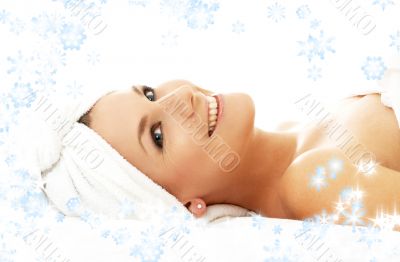 happy spa with snowflakes