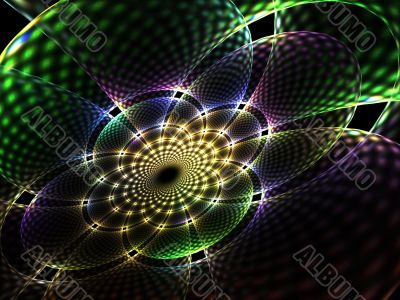 Fractal Abstact Background - Curving, bright woven colors