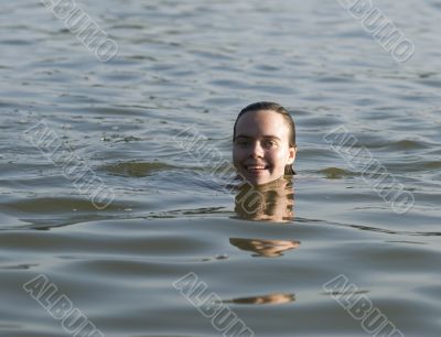 A swimming girl