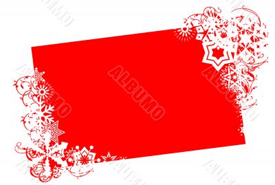 winter holiday frame in red