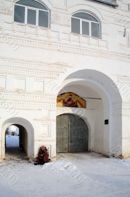 Beggar near the entrance into the monastery