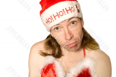 Funny pouting christmas man