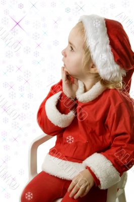 Santa helper and snowflakes