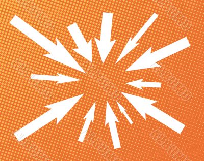 Arrows on halftone background