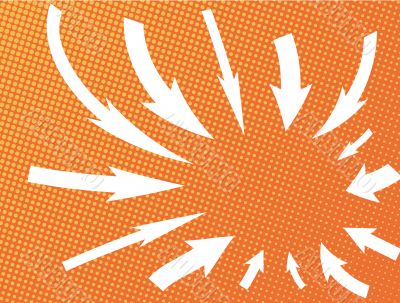 Arrows on halftone background
