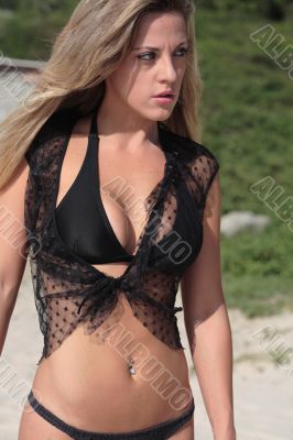 Model at the Beach