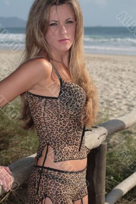 Model at the Beach