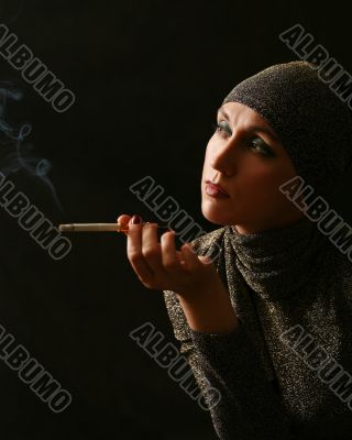 Lady with a cigarette